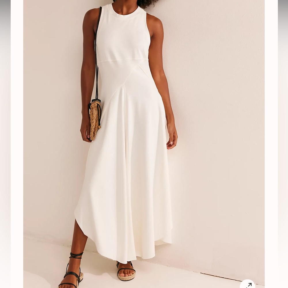 Free People Sleeveless White Midi Dress